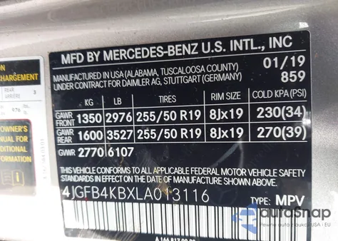 2020 Mercedes-Benz Gle 350 4Matic z USA, uszkodzony, nr VIN 4JGFB4KBXLA013116
